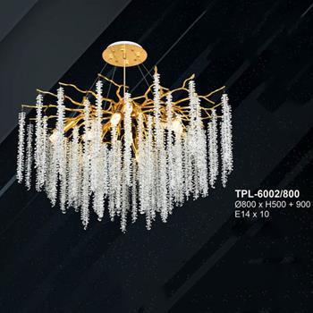 Đèn thả pha lê Andora Ø800 x H500 + 900 E14 x 10 TPL-6002/800