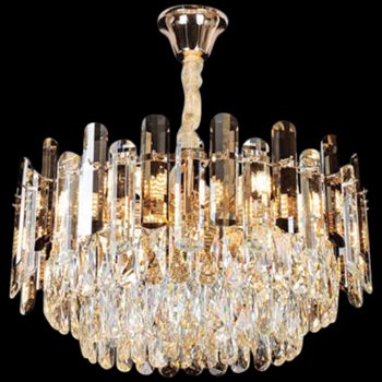 Đèn chùm pha lê Andora Ø800*H360+500 - E14*10 Pha Lê (Khói + Trong) TPL-6922/800