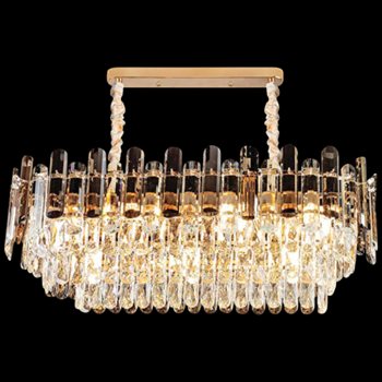 Đèn chùm pha lê Andora L750*W300*H310+500 - E14*8 Pha Lê (Khói + Trong) TPL-6922/L750