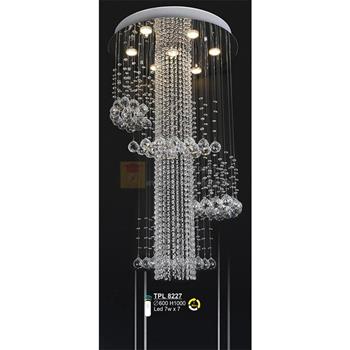 Đèn treo Pha Lê Led 7W*7 - Ø600*H1000 - 3 màu ánh sáng TPL 8227