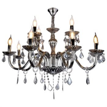 Đèn chùm pha lê Andora Ø800*H500+400-E14*12 (Pha Lê Xám) CPL-606/12