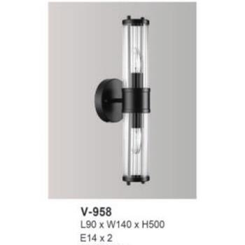 Đèn vách gắn tường L90 x W140 x H500 E14 x 2 V-958