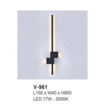 Đèn vách gắn tường L150 x W40 x H800 LED 17W - 3000K V-961