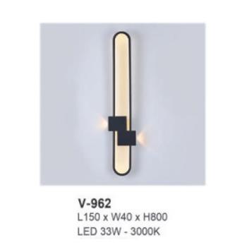 Đèn vách gắn tường L150 x W40 x H800 LED 33W - 3000K V-962
