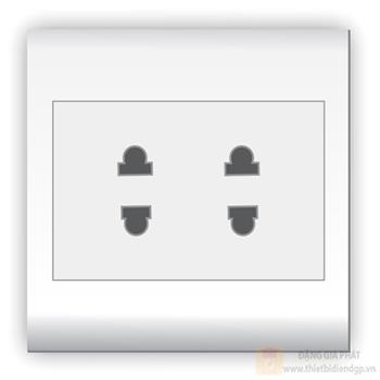 Ổ cắm đôi 2 chấu 16A và viền đơn trắng LiOA V20S2U V20S2U