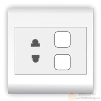Ổ cắm đơn 2 chấu 16A với 2 lỗ và viền đơn trắng LiOA V20SU2X V20SU2X
