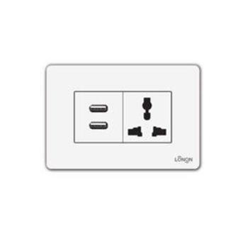 Ổ cắm USB đôi + ổ cắm đa năng V9163DGN/USB2