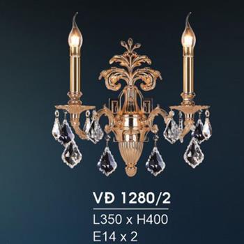 Đèn vách đồng L350*H400, E14*2 VĐ 1280/2