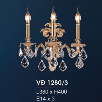 Đèn vách đồng L380*H400, E14*3 VĐ 1280/3