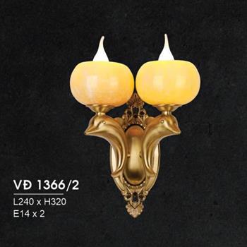 Đèn vách đồng L240*H320, E14*2 VĐ 1366/2