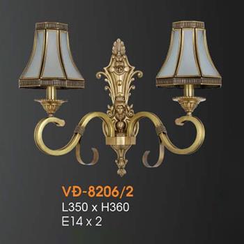 Đèn vách đồng Verona L350*H360 - E14*2 VĐ-8206/2