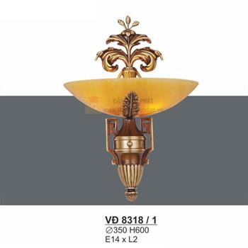 Đèn vách Đồng E14*L1 - Ø350*H450 VĐ 8318/1