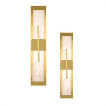 Đèn vách thân đồng + đá cao cấp W100*L120 - LED 3000K VD8003