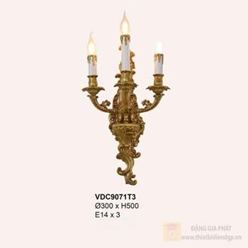 Đèn vách nến đồng Ø300*H500 - E14*3 VDC9071T3