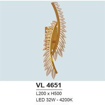 Đèn vách trang trí led L200*H500 - LED 32W - 4200K VL 4651
