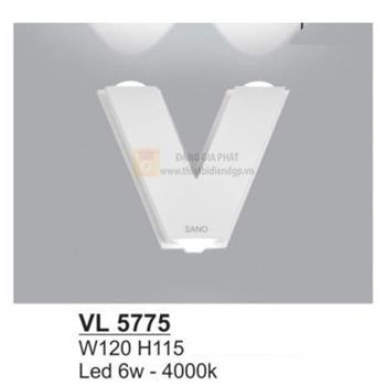 Đèn vách led 6W- 4000K - W120*H115 - vỏ màu trắng VL 5775