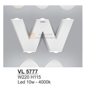 Đèn vách led 10W- 4000K - W220*H115 - vỏ màu trắng VL 5777