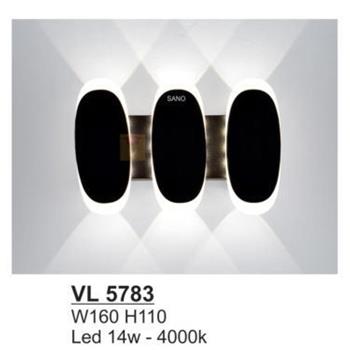 Đèn vách led 14W- 4000K - W160*H110 - vỏ màu đen VL 5783