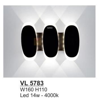 Đèn vách led 14W- 4000K - W160*H110 - vỏ màu đen VL 5784
