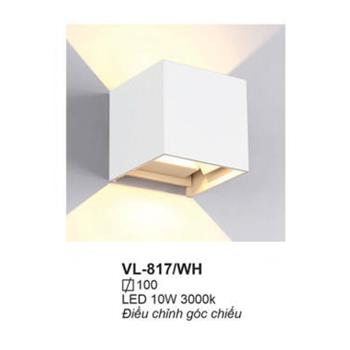 Đèn vách Andora vuông Ø100 LED 10W 3000K Điều chỉnh góc chiếu VL-817