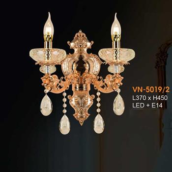 Đèn vách nến chao đá ngọc Verona L370xH450, LED + E14 VN-5019/2