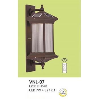 Đèn vách năng lượng mặt trời L200*H570 - LED 7W + E27*1, 3 chế độ ánh sáng VNL-07