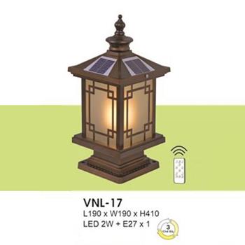 Đèn trụ năng lượng mặt trời L190*W190*H410 - Đế: 155 LED 2W + E27*1 - 3 màu ánh sáng VNL-17