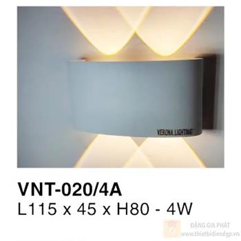 Đèn vách ngoài trời Verona L115*45*H80 - 4W - vỏ xám VNT-020/4A