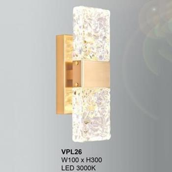 Đèn vách pha lê W100*H300 - Led 3000K VPL26