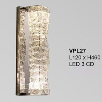 Đèn vách pha lê L120*H460 - Led 3 CĐ VPL27B