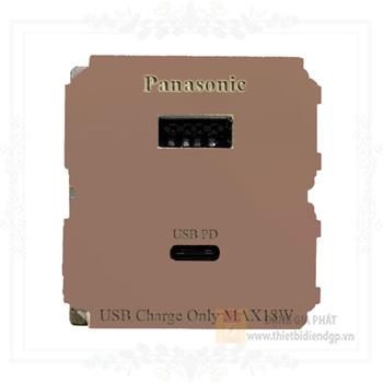 Hạt ổ cắm USB Panasonic WEF14821MYZ-VN 2 cổng type A-C màu vàng ánh kim WEF14821MYZ-VN