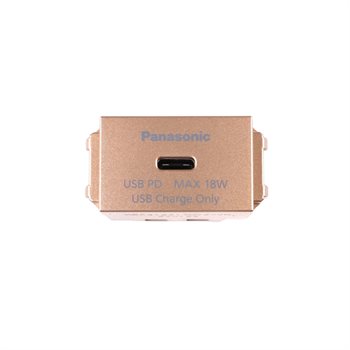 Hạt ổ cắm USB Panasonic WEF412417MYZ-VN Type C, PD-18W, bắt vít WEF412417MYZ-VN