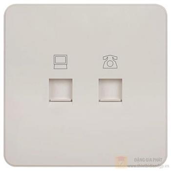 Ổ cắm điện thoại RJ11 + mạng RJ45 Cat 6 WGCT2RJRJ6