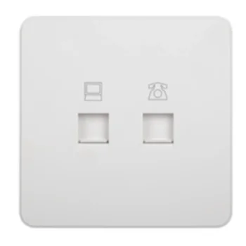 Ổ cắm điện thoại RJ11 + mạng RJ45 Cat 5e WGDT2RJRJ5