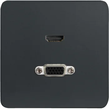 Ổ cắm HDMI + VGA màu đen WGDHHIVAKB