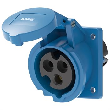 Ổ cắm công nghiệp 2P+E MPE (cố định bắt trên bảng điện xéo) series MPN2 IP44 MPN2-413