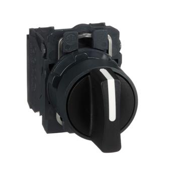 Công tắc chọn, Harmony XB5, nhựa, đen, 22mm, 3 vị trí, cố định XB5AD33