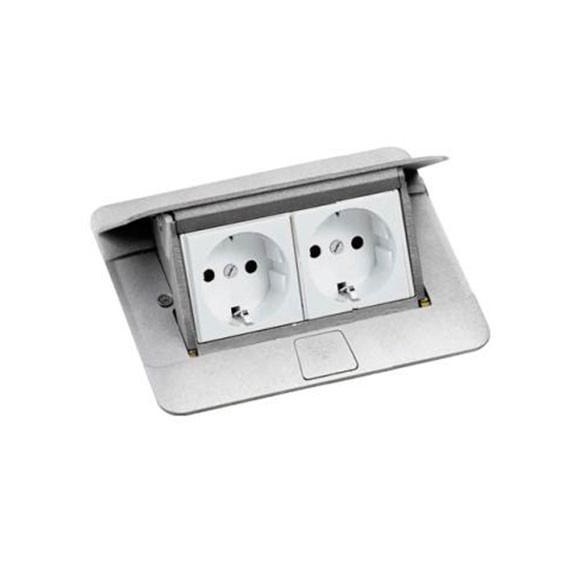 Hộp âm sàn 4 module, mặt nhôm – 054011