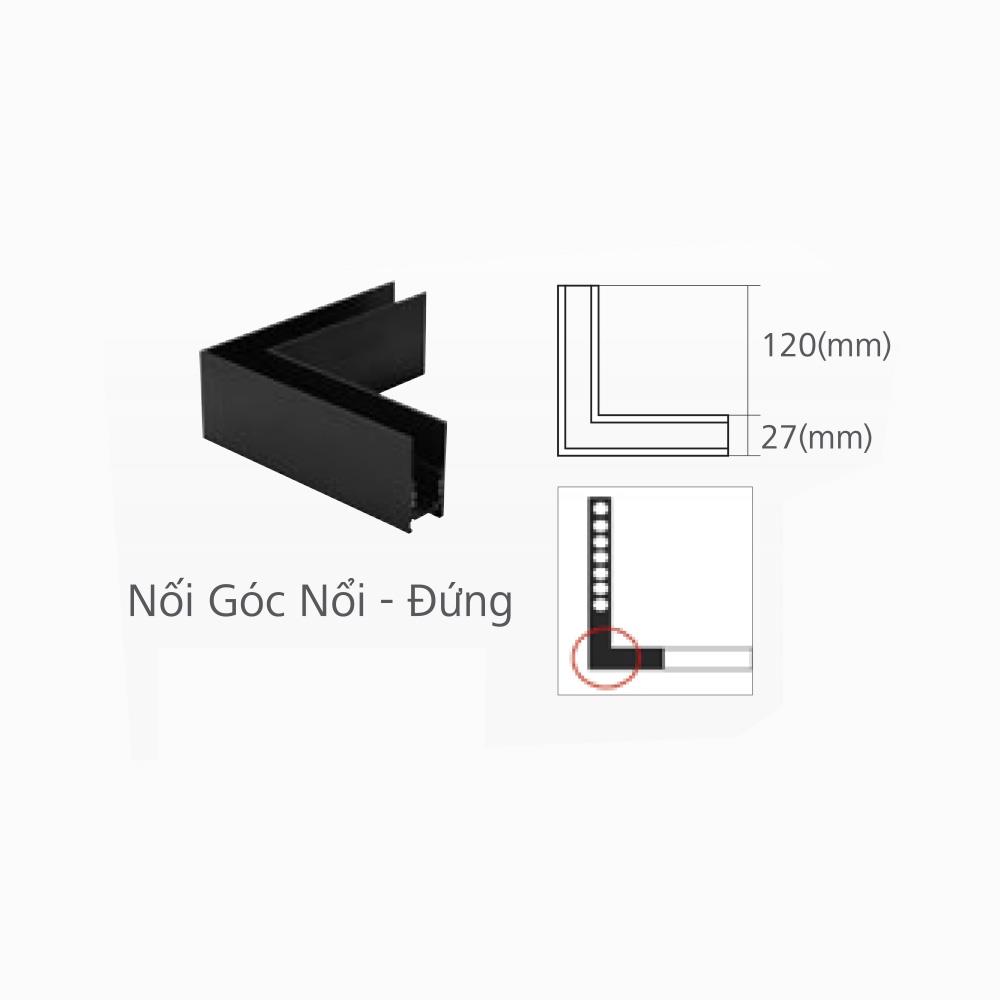 Nối Góc nổi đứng (phụ kiện ray nam châm)