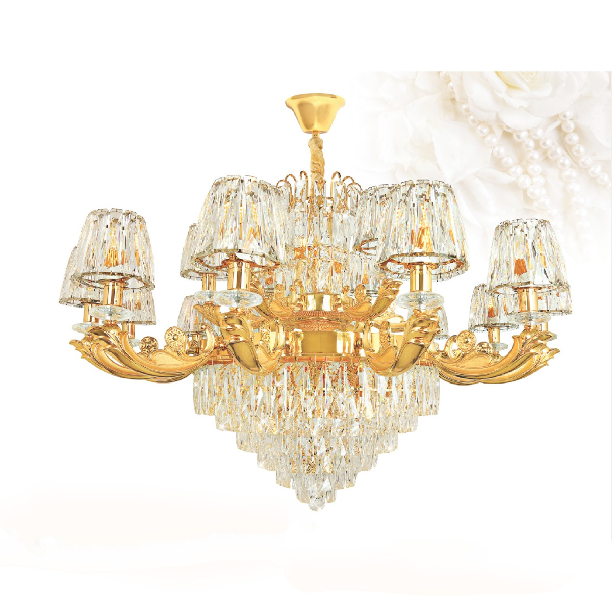 Đèn chùm pha lê Ø1150*H750+500 - E14*24 Lamp 51Kg
