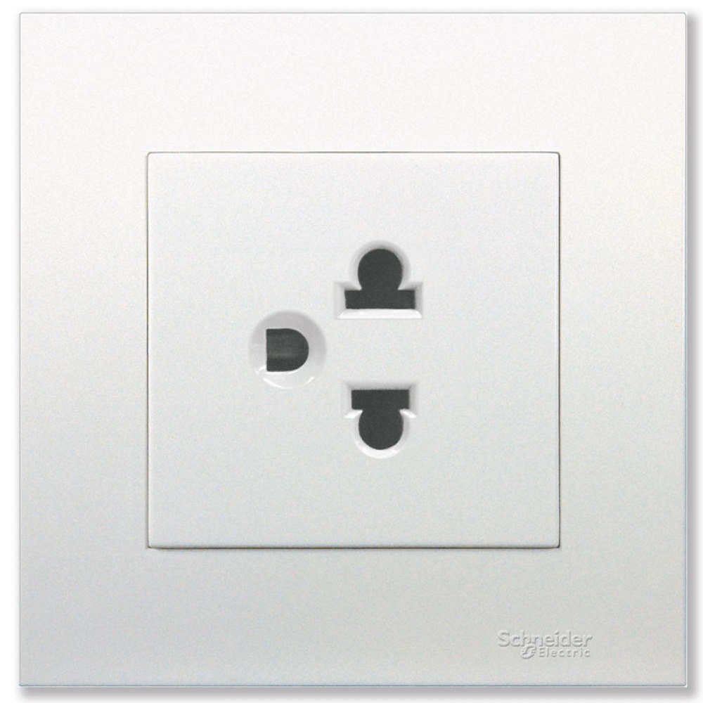 Bộ ổ cắm đơn 3 chấu 16A Schneider KBN426UEST_WE_G19