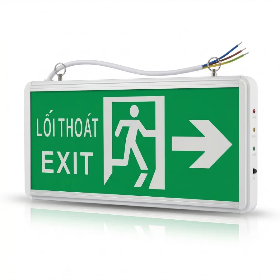 Đèn thoát hiểm Exit Kawaled E504-P2 (2 mặt) rẽ phải