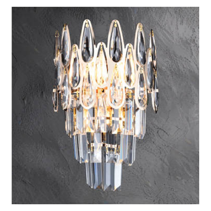 Đèn tường pha lê Andora VPL-B44 L200 x H330 E14 x 3 Pha Lê Trong