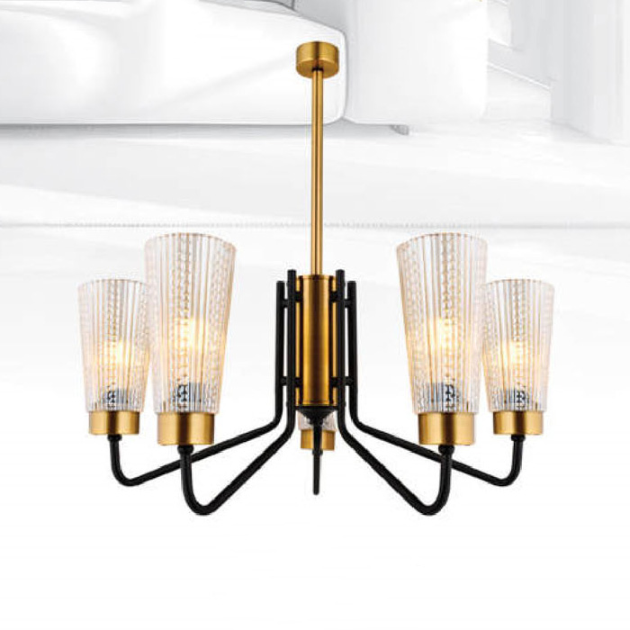 Đèn chùm thủy tinh Andora Ø600 x H450 + 500 E27 x 5