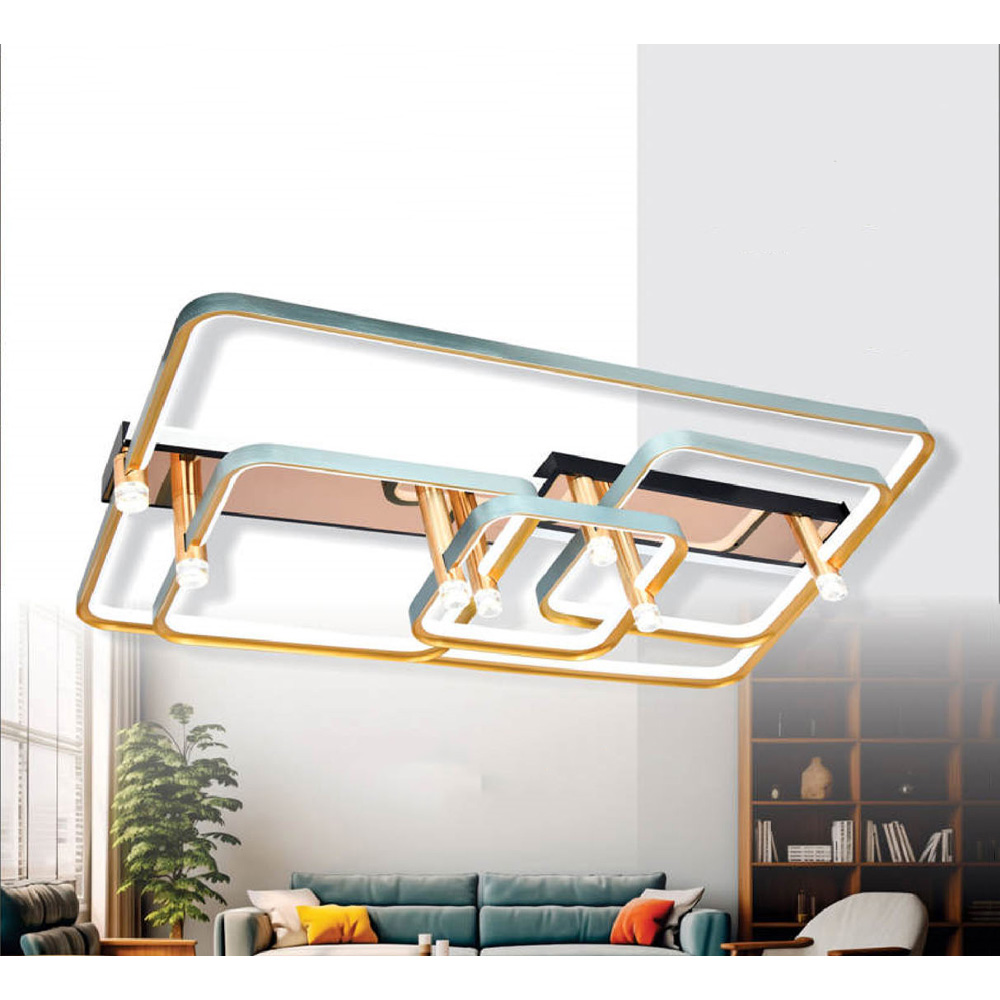 Đèn ốp trần trang trí Andora chữ nhật L1050 x W850 x H170 - LED 3 CĐ + Remote