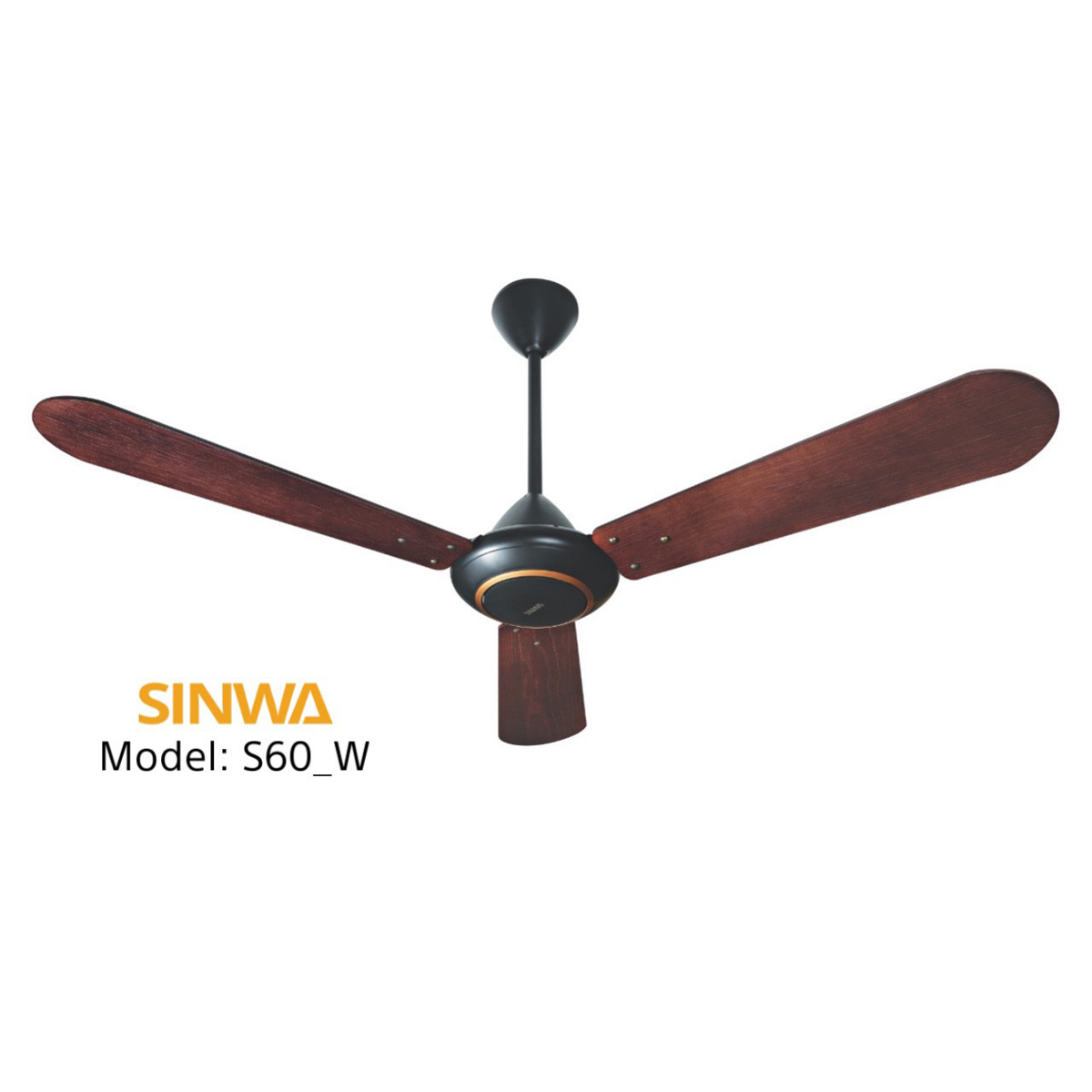 Quạt trần Sinwa 3 cánh sắt S60_W màu nâu