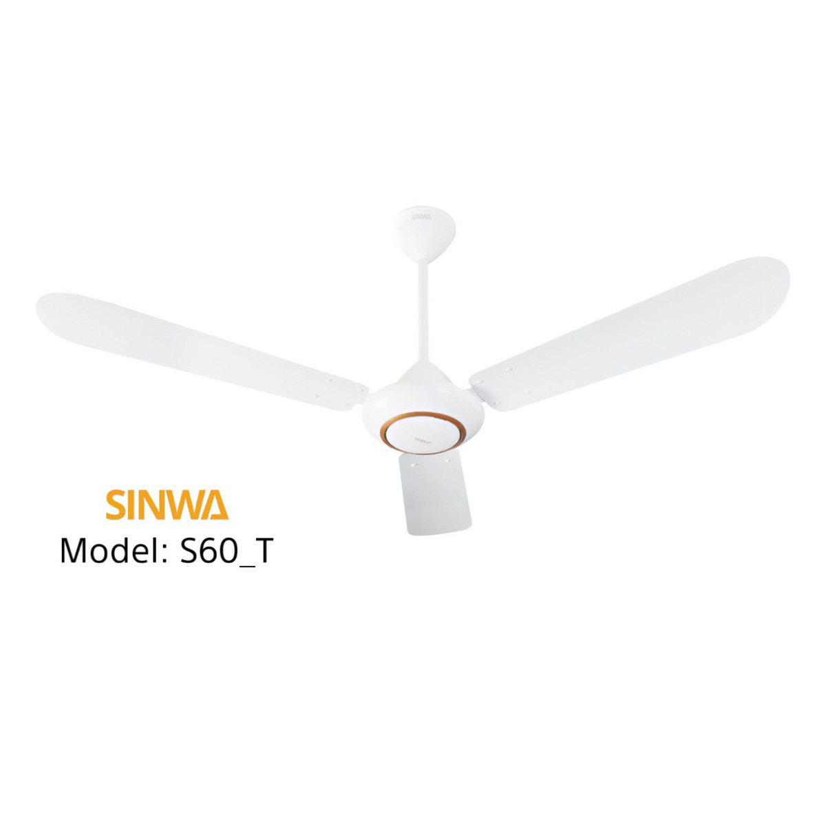 Quạt trần Sinwa 3 cánh sắt S60_T màu trắng