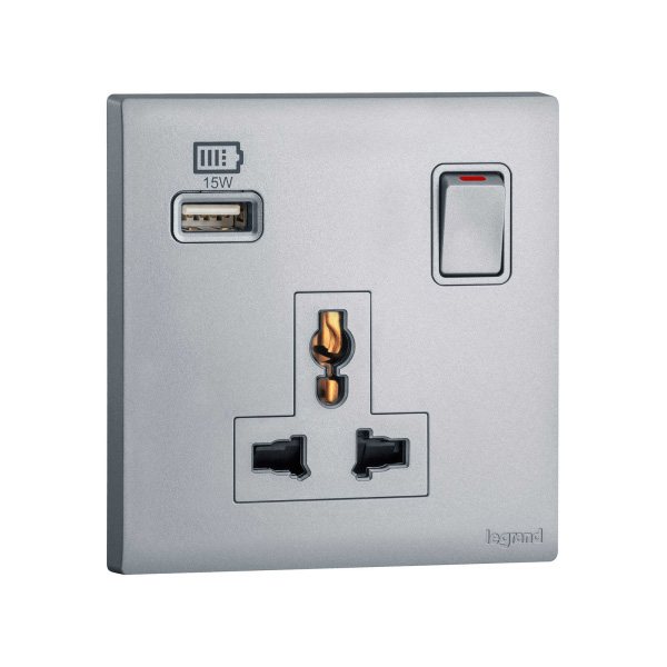 Bộ ổ cắm đa năng có công tắc và ổ sạc USB Type C