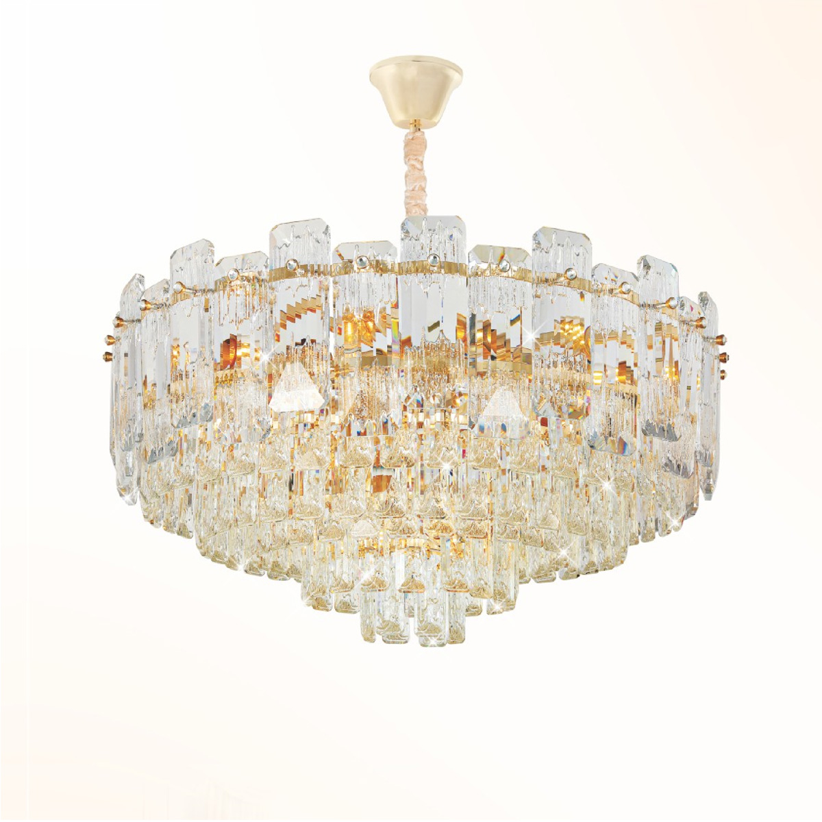 Đèn chùm pha lê Ø600*H270+500 - E14*11 Lamp W18Kg