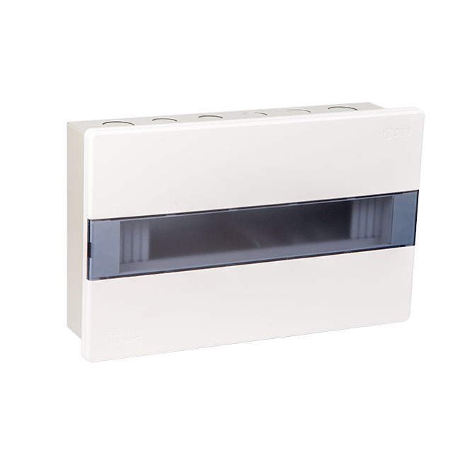 Tủ điện 12/16 Module Sino E4MX âm tường màu khói trong